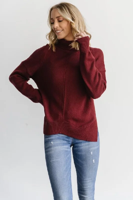 Collins Knit Sweater | Burgundy Feminine Women's Style 