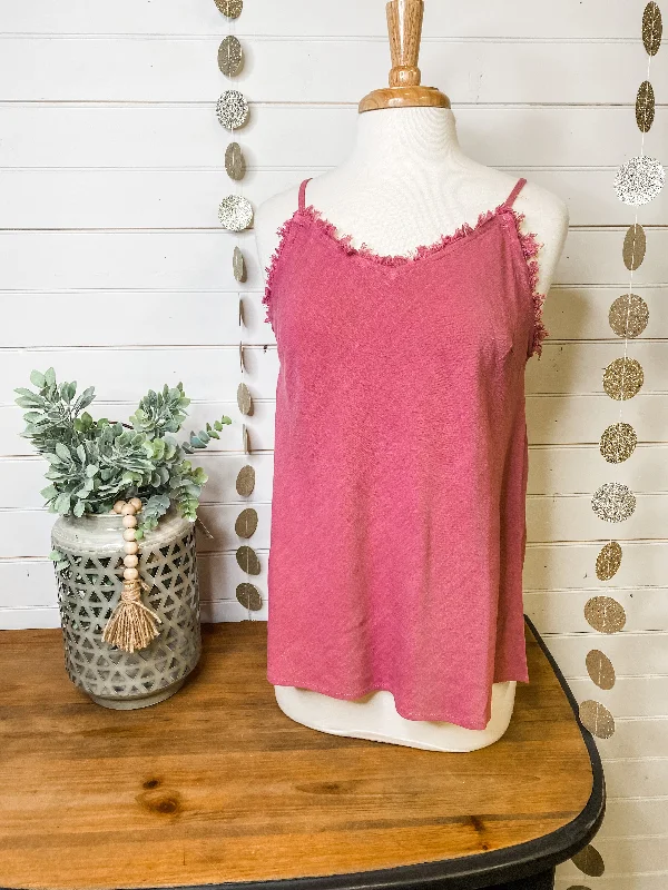 Linen Fray Cami Relaxed Women's Beachy