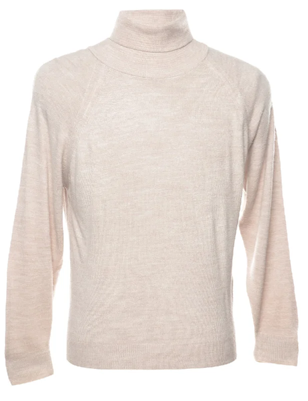 Light Brown Polo Neck Jumper - L Dynamic Women's Moto