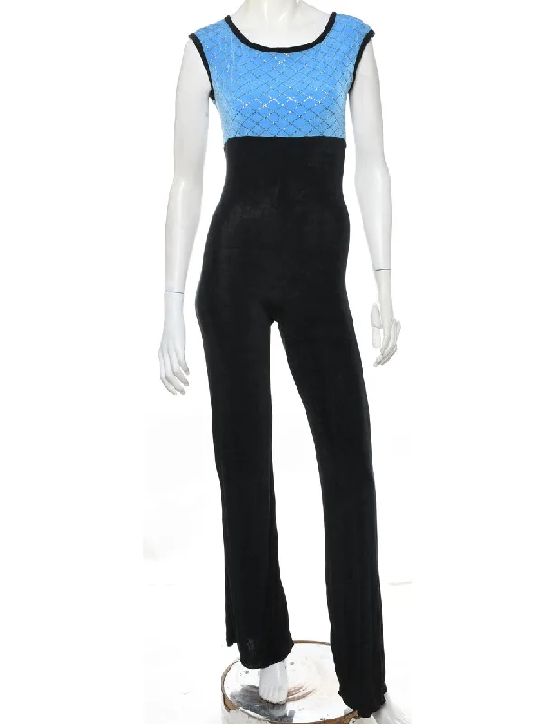 Two Tone Metallic Finish Jumpsuit - S Cool Women's Skate