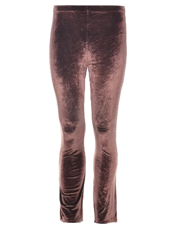 Dark Brown Velvet Trousers - W30 L31 Refined Women's Velvet