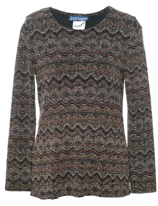 Metallic Finish Evening Top - M Relaxed Women's Beachy