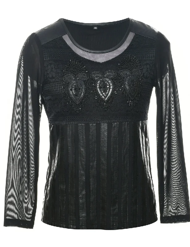 Studded Evening Top - S Sharp Women's Italian