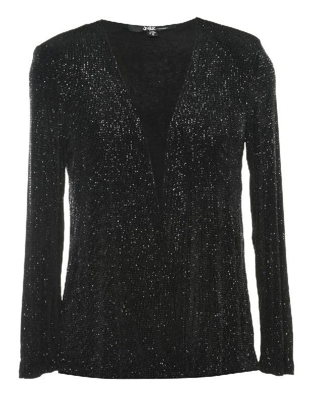 Metallic Look Evening Jacket - S Refined Women's Hand - crafted