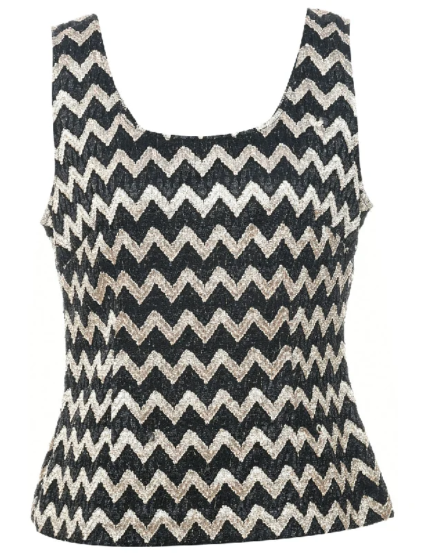 Geometric Evening Top - M Traditional Women's 
