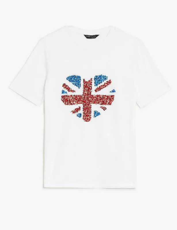 Pure Cotton Printed T-Shirt Casual Women's Japanese 