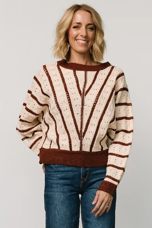 Paola Pointelle Sweater | Cream + Copper French