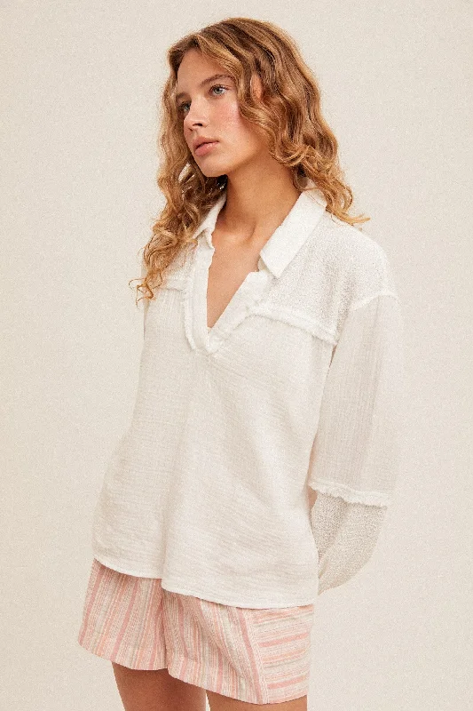 Valerie White Blouse Feminine Women's Style 