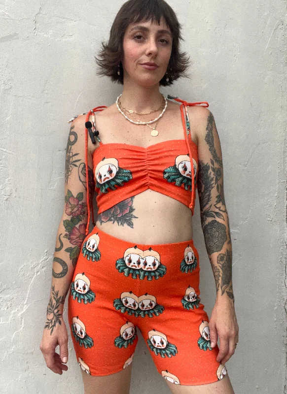 Kewpie Clown Knit Top Artistic Women's Hand - painted