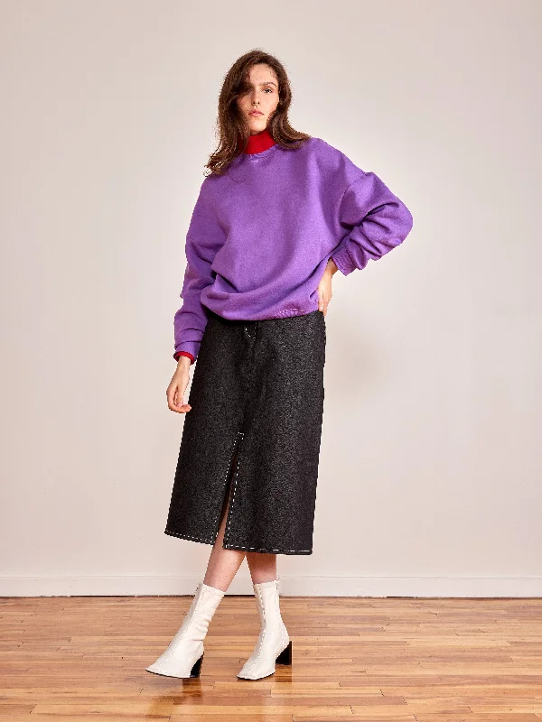 ANEMONE purple crewneck Luxurious Women's High -  end