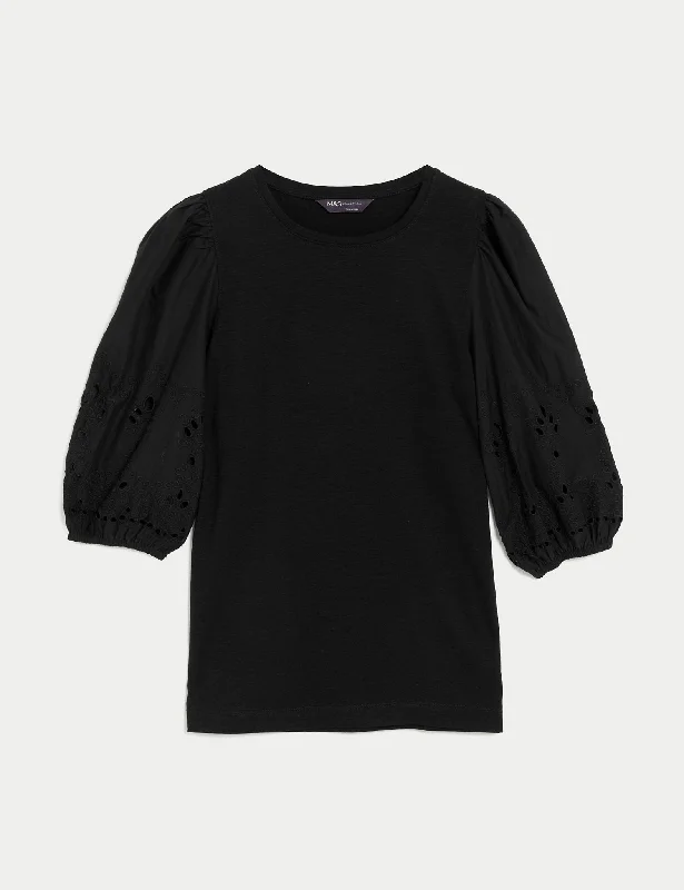Pure Cotton Broderie Top French
