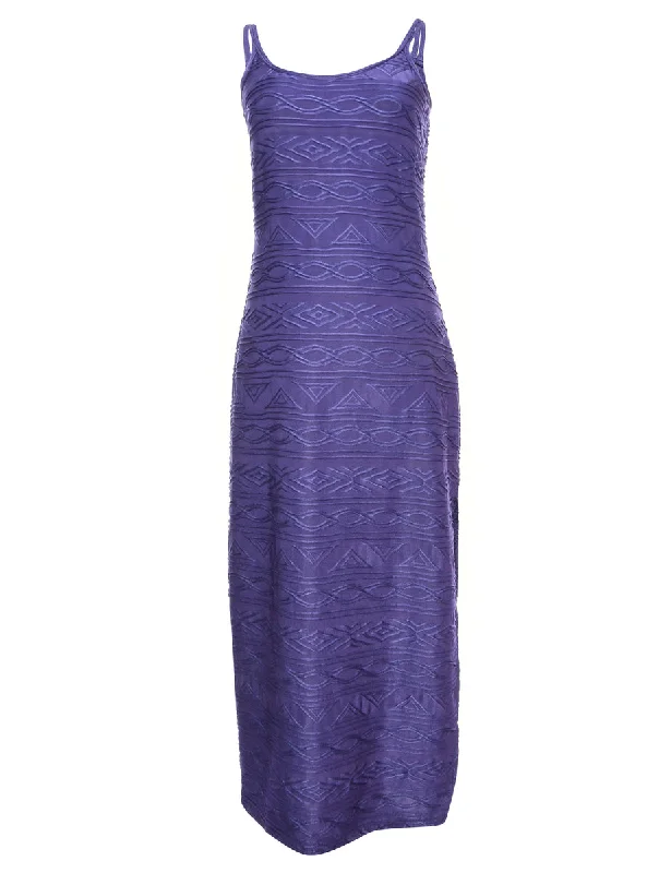 Purple Embroidered Dress - XS Bohemian Women's Free
