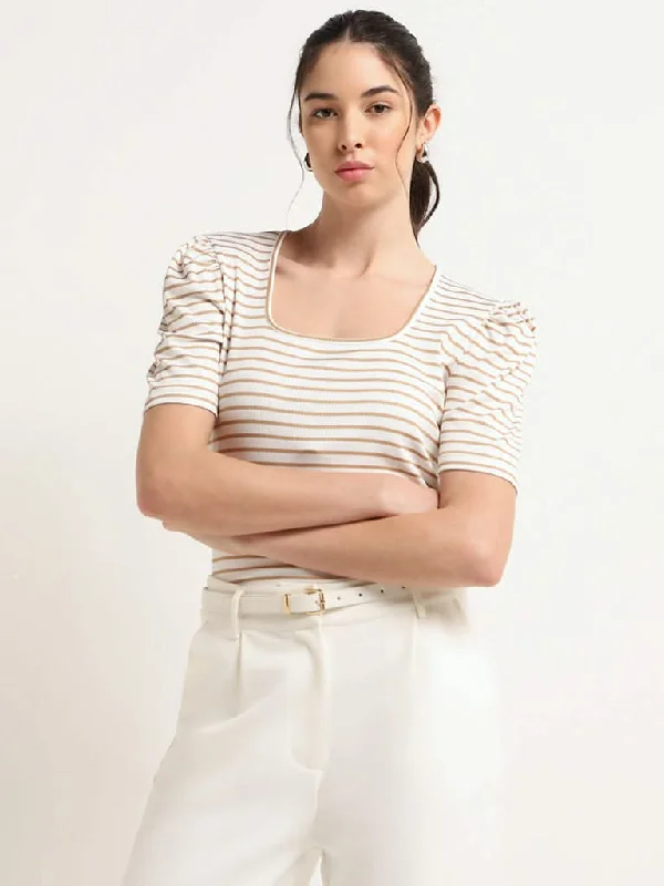 Wardrobe Off-White Striped Top British Gentlewoman Style