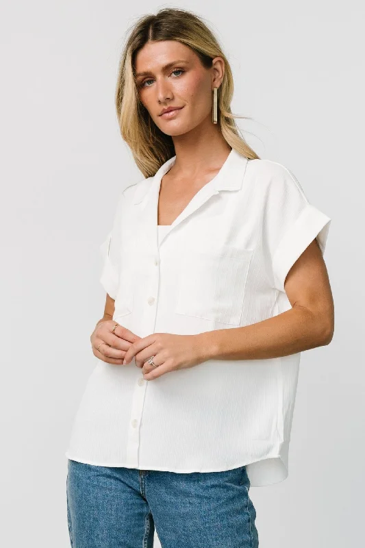 Shaylee Button Up Top | Off White Adventure
