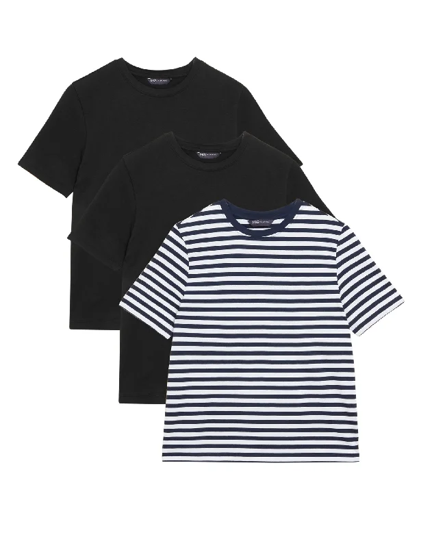 3pk Pure Cotton Everyday Fit T-Shirts Sporty Women's Athleisure 