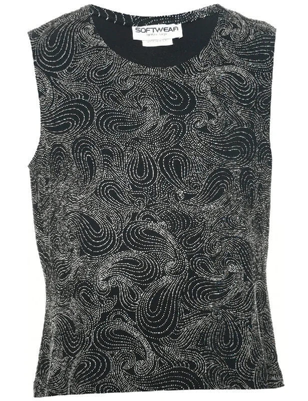 Paisley Evening Top - L Athletic Women's High - 