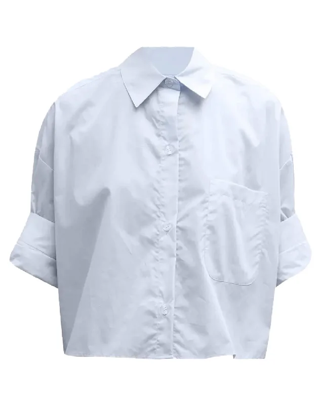 Superfine Cotton Next Ex Shirt in Baby Blue Vintage Women's 1970S 