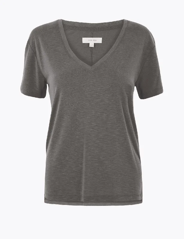 Modal Regular Fit T-Shirt Cool Women's Distressed