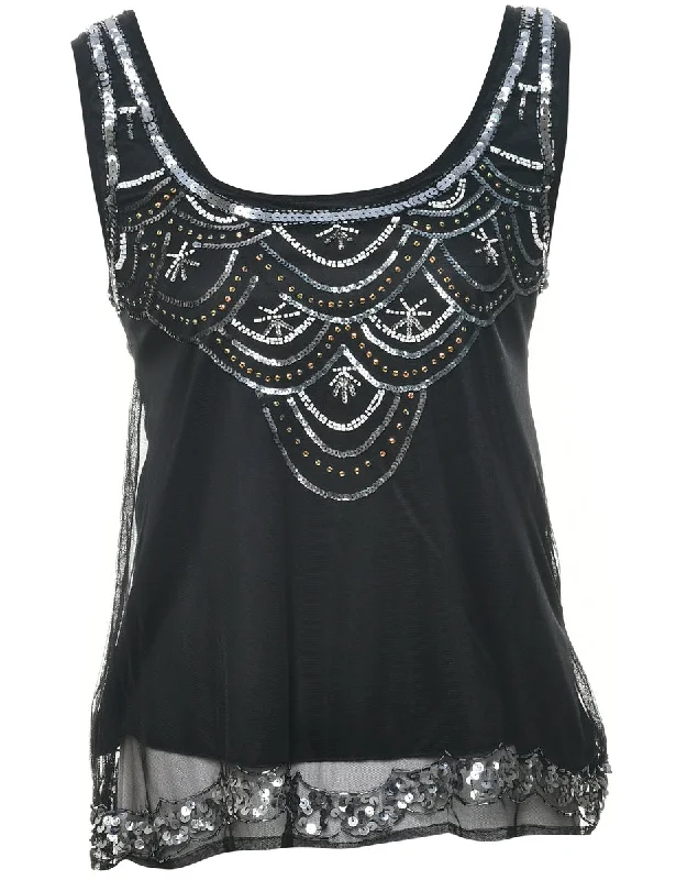 Sequined Evening Top - S Trendy Women's 