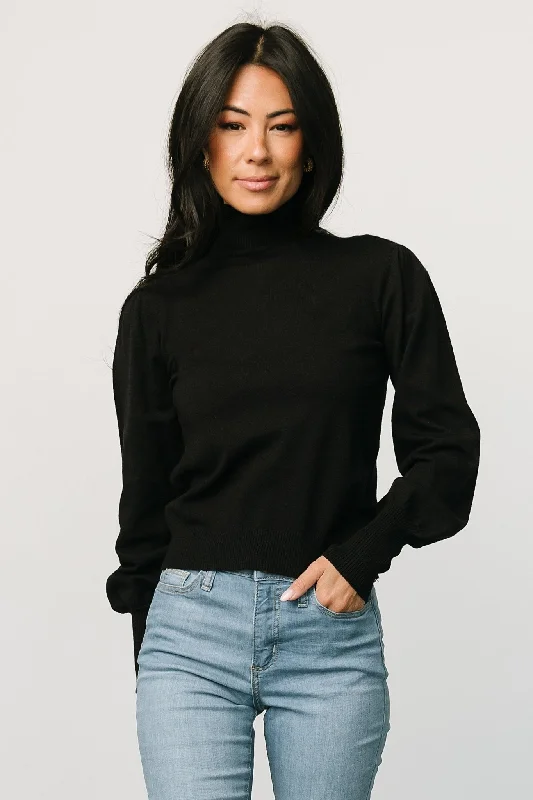 Danica Turtleneck Knit Top | Black Casual Women's Japanese 