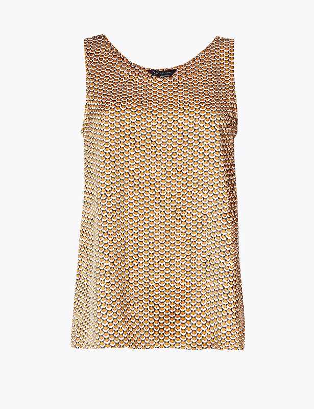 Geometric Print Vest Top Cozy Women's Winter