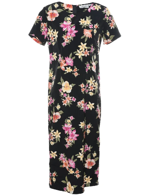 Floral Print Dress - M Scandinavian