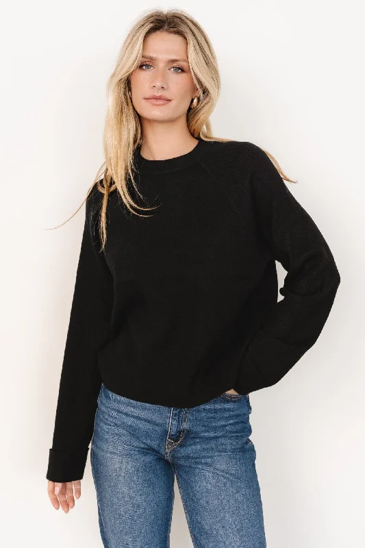Helena Knit Sweater | Black Bold Women's Animal Print