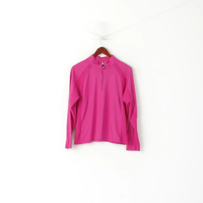 CG by Champion Women XL Shirt Pink Training Activewear Zip Neck Stretch Top Vacation