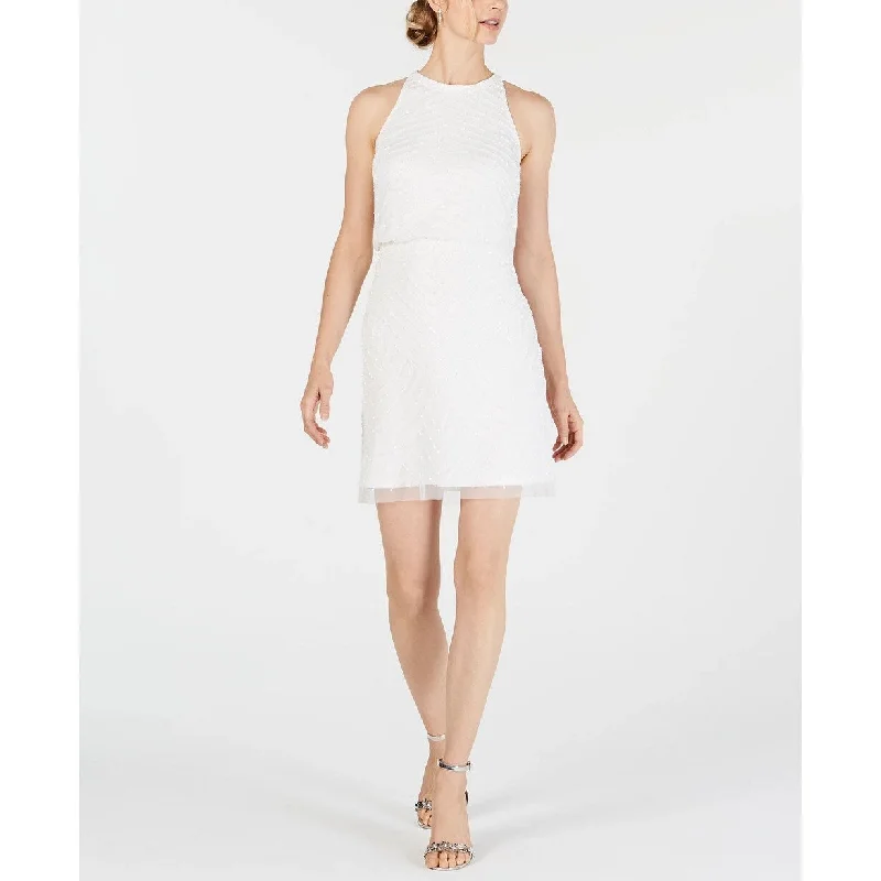 Adrianna Papell Women's Embellished Blouson Sheath Dress White Size 12 Refined Women's Classic Adrianna Papell Women's Embellished Blouson Sheath Dress White Size 12 Refined Women's Classic