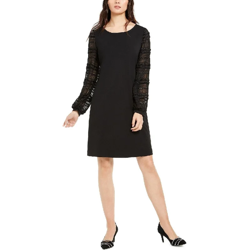 Alfani Women's Above The Knee Shift Cocktail Dress Black Size M Hip Women's Retro