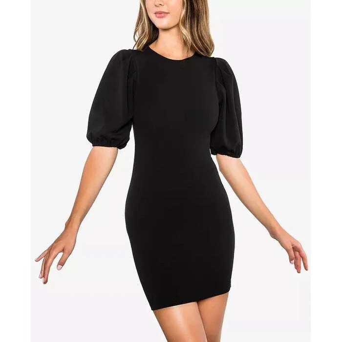 B Darlin Junior's Puff Sleeve Scuba Bodycon Dress Black Size 9 Feminine Women's Style B Darlin Junior's Puff Sleeve Scuba Bodycon Dress Black Size 9 Feminine Women's Style