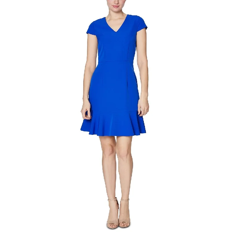 Betsey Johnson Women's Ruffle-Hem Dress Blue Size 4 Country