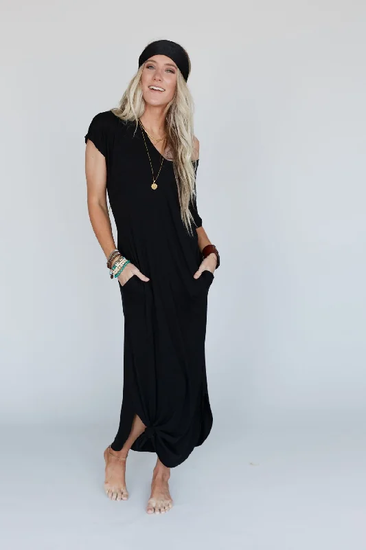 Call It Comfort Tee Dress - Black Adventure