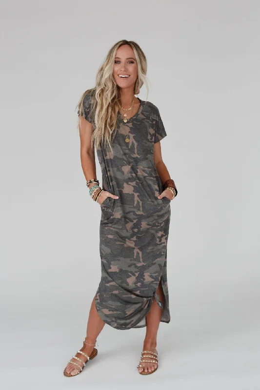 Call It Comfort Tee Dress - Camo Modern Women's Tech