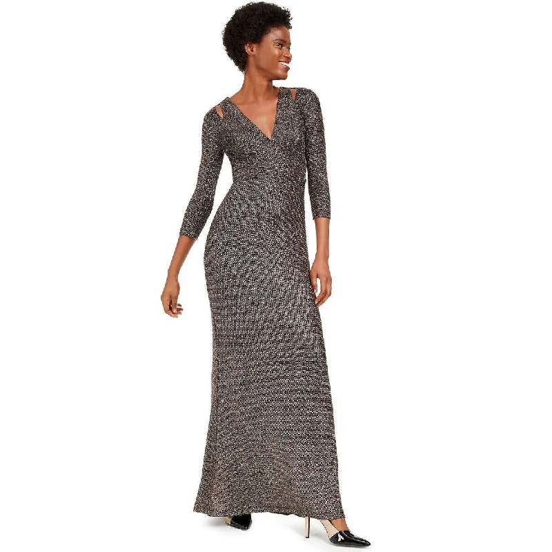 Calvin Klein Women's Cutout Glitter Gown Charcoal Size 4 Sporty Women's Tennis
