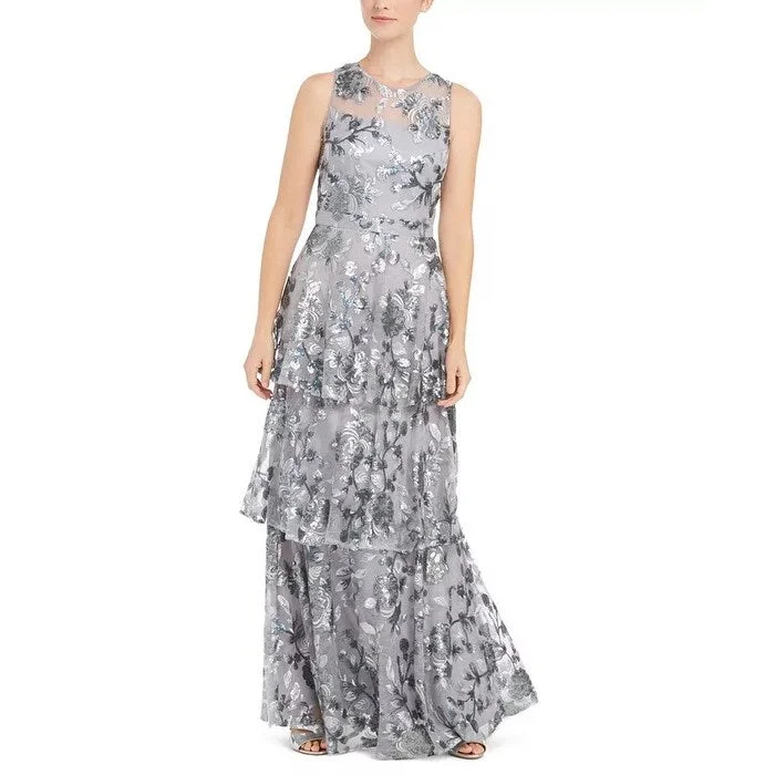 Calvin Klein Women's Embellished Tiered Gown Gray Size 14 Cozy Women's Sherpa - lined Calvin Klein Women's Embellished Tiered Gown Gray Size 14 Cozy Women's Sherpa - lined