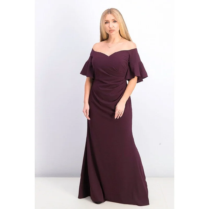 Calvin Klein Women's Sweetheart Off-The-Shoulder Gown Purple Size 8 Feminine Women's Soft Calvin Klein Women's Sweetheart Off-The-Shoulder Gown Purple Size 8 Feminine Women's Soft