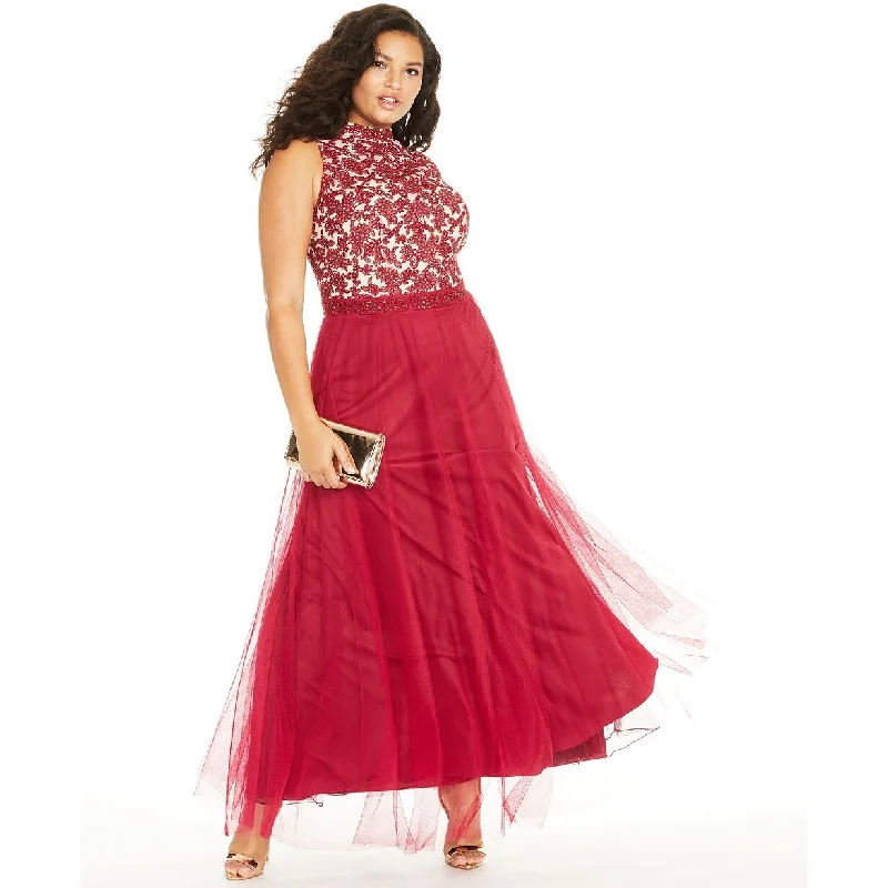 City Studios Women's Trendy Plus Size Rhinestone Embroidered Gown Red Size 22 Sustainable Organic City Studios Women's Trendy Plus Size Rhinestone Embroidered Gown Red Size 22 Sustainable Organic