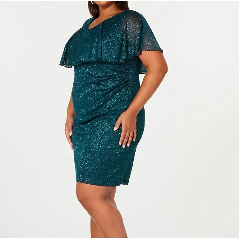 Connected Women's Plus Metallic Popover Dress Dark Green Size 20W Classic Women's Pin - striped Connected Women's Plus Metallic Popover Dress Dark Green Size 20W Classic Women's Pin - striped