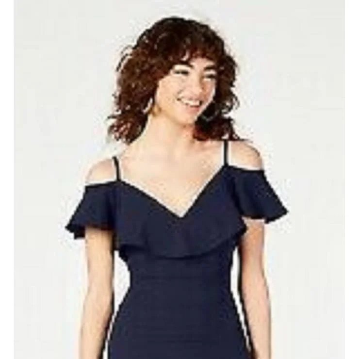 Emerald Sundae Juniors' Off-The-Shoulder Popover Gown Brightblue Size Extra Large Refined Women's Velvet Emerald Sundae Juniors' Off-The-Shoulder Popover Gown Brightblue Size Extra Large Refined Women's Velvet