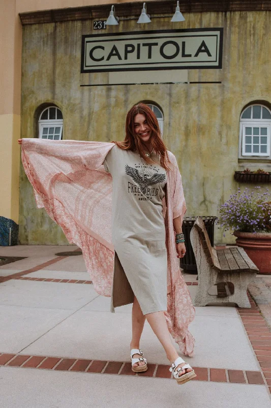 Free Bird Tee Dress - Khaki Sophisticated Women's Tailored