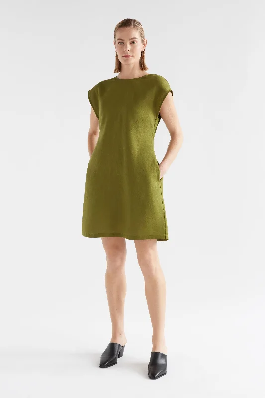 Honnor Linen Dress Artichoke Sleek Women's Metallic