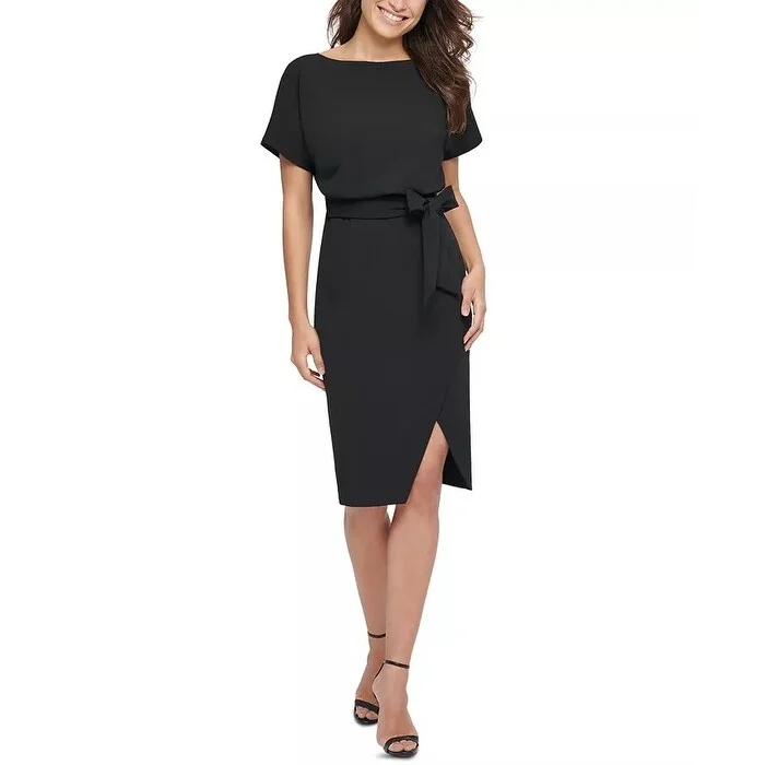 Kensie Women's Blouson Wrap Dress Black Size 4 Hip Women's Urban