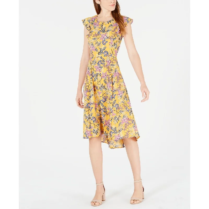 Maison Jules Juniors Printed High-Low Dress Dark Purple Size 12 Casual Women's Loose - fitting Maison Jules Juniors Printed High-Low Dress Dark Purple Size 12 Casual Women's Loose - fitting