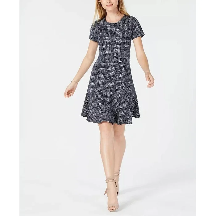 Maison Jules Women's Plaid Fit & Flare Dress Black Size Medium British Gentlewoman Style Maison Jules Women's Plaid Fit & Flare Dress Black Size Medium British Gentlewoman Style