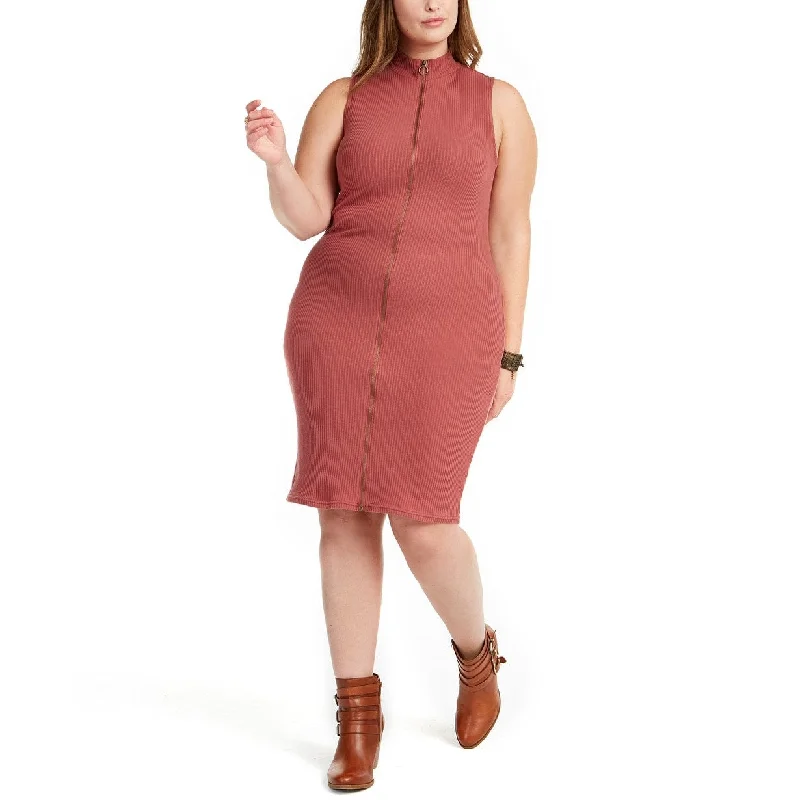 Planet Gold Women's Trendy Plus Size Juniors' Sleeveless Zip-Front Sweater Dress Brown Size 1 Extra - 1-Extra Australian Beach Planet Gold Women's Trendy Plus Size Juniors' Sleeveless Zip-Front Sweater Dress Brown Size 1 Extra - 1-Extra Australian Beach