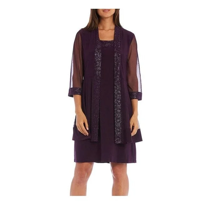 R & M Richards Women's Jacquard Dress & Jacket Purple Size 12 Petite - 12 Petite Stylish Women's Neon R & M Richards Women's Jacquard Dress & Jacket Purple Size 12 Petite - 12 Petite Stylish Women's Neon