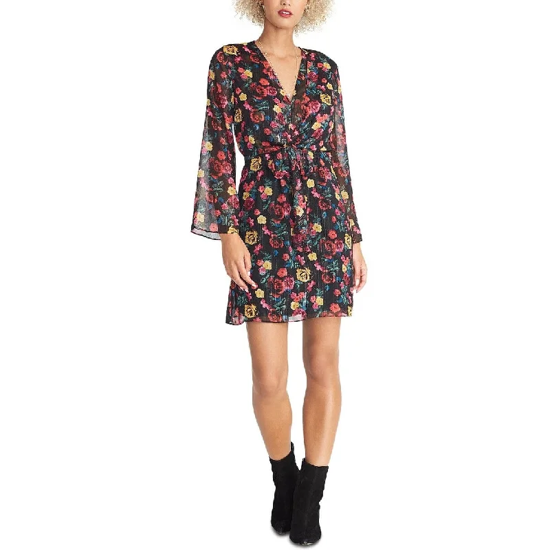Rachel Roy Women's Tie-Waist Floral Print Dress Black Size Large Streetwear Style for Rachel Roy Women's Tie-Waist Floral Print Dress Black Size Large Streetwear Style for