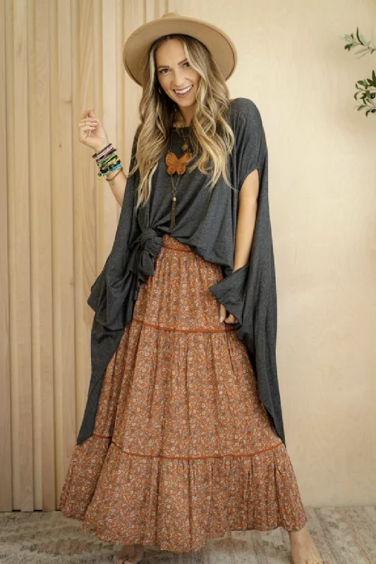 The Wren Tunic - Charcoal Relaxed Women's Beachy