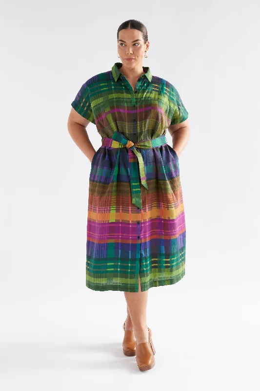 Tilko Linen Shirt Dress Hip Women's Retro
